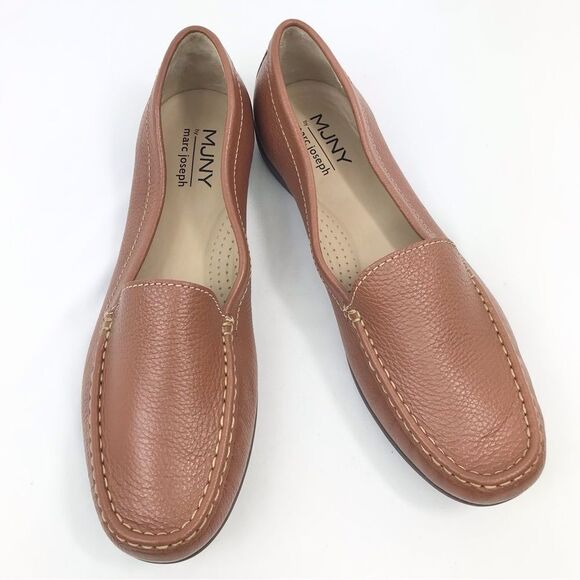 Marc Joseph NY Lake Road Soft Brown Leather Slip On Moccasin Driving Loafers - Picture 1 of 15
